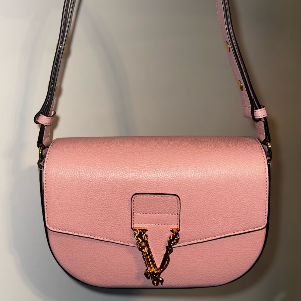 Versace Pink Leather Shoulder Bag